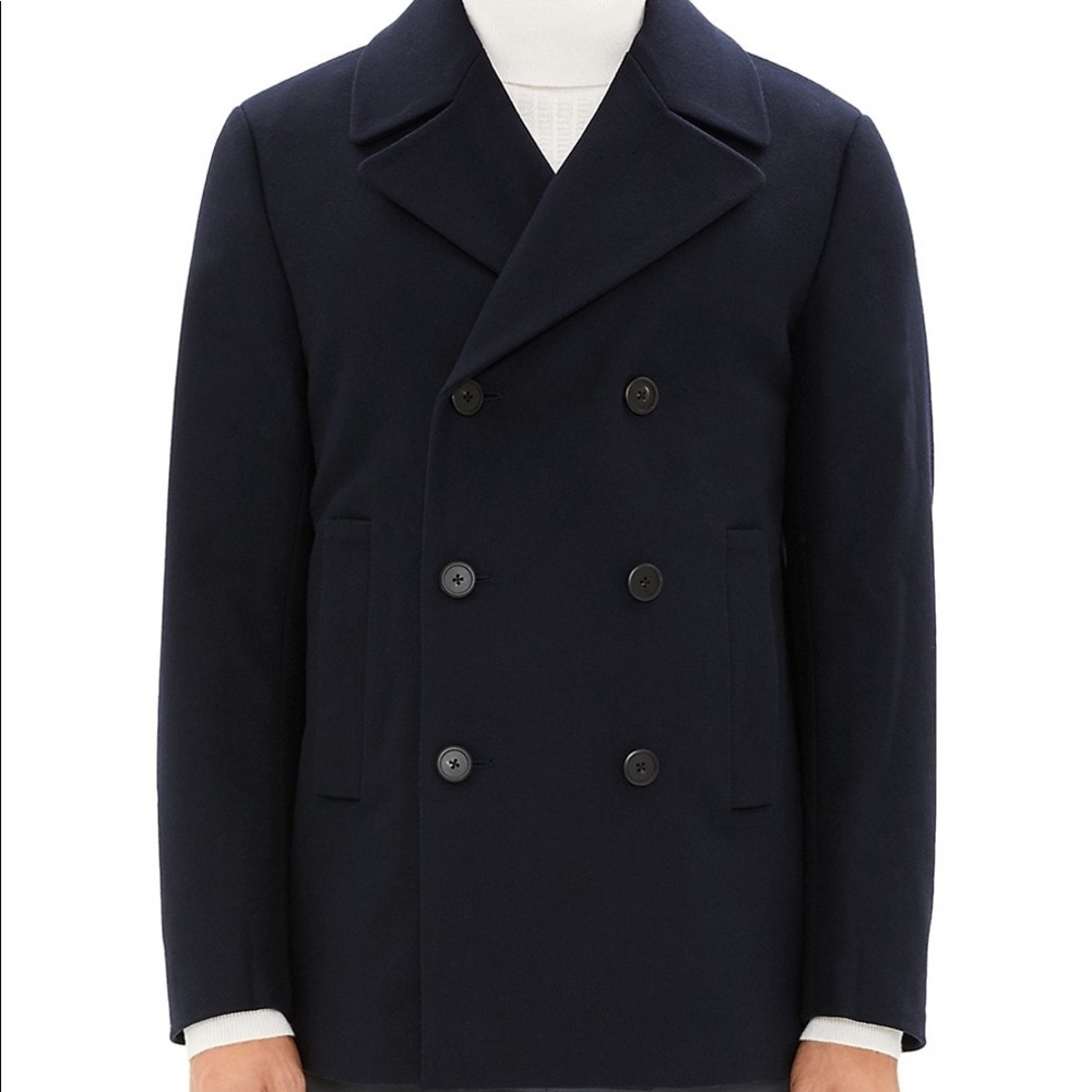 Theory Double-Breasted Wool Pea Coat